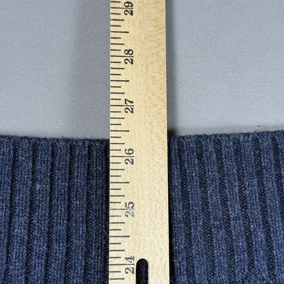 Polo Ralph Lauren Sweater Mens Large Blue Cable Knit Silk Crewneck Pullover - Picture 9 of 11